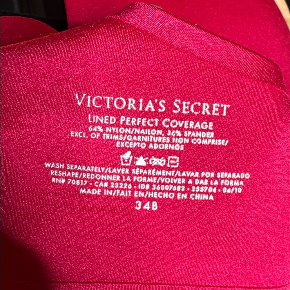 Victoria’s Secret Fuchsia Pink Lined Perfect Coverage Bra Size 34B Seamless - Picture 3 of 7